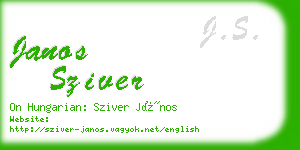 janos sziver business card